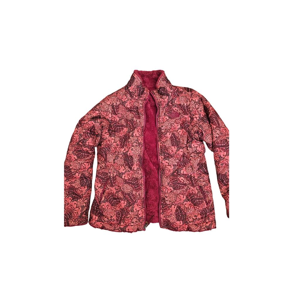 The North Face Winter Jacket Mossbud Butterfly Print reversible LG Girls 14/16
